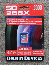Delkin Devices 128GB SD 266X SDXC Memory Card  - NEW SEALED