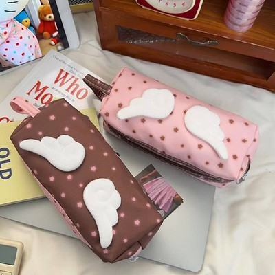 New Cute Angel Wings Pencil Bag School Students Large Capacity Pen Case
