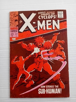 X-Men #41. 1st Appearance Of Grotesk. Origin of Cyclops. 1968 Marvel Comic. Fine