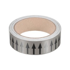 Flow Arrow Tape, PE Pipe Marking Sticker, 1.2 Inch x 33 Ft, Gray/Black