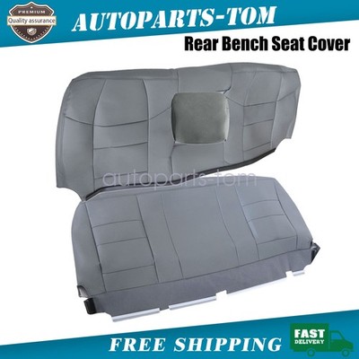 For 2002-2007 Ford F250 XLT Lariat Second Row Bottom Top Leather Seat Cover Gray