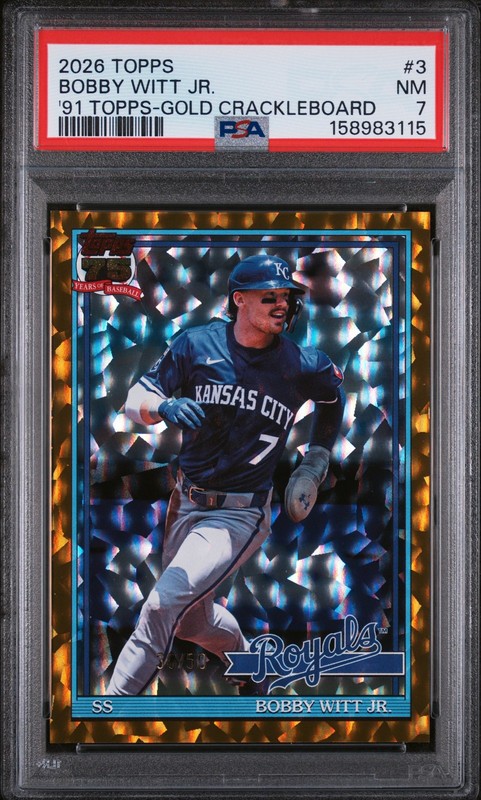 2026 Topps #T91-3 Bobby Witt Jr. 35th Anniversary Gold PSA 7 35/50