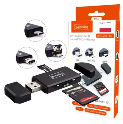 5-in-1 SD Kartenleser & USB-C OTG Adapter   Micro SD/TF Card Reader