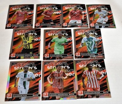 2022-23 Topps Finest Bundesliga Soccer Finest strikers complete Insert set 1-10