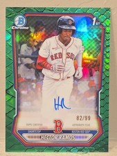 Hector Ramos 1st Bowman Auto /99 Green Reptillian Looks Great Boston Red Sox RC