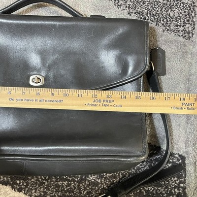 Vintage COACH Lexington Messenger Bag Black Leather Turn Lock