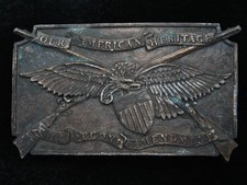 QF13139 VINTAGE 1976 OUR AMERICAN HERITAGE THE SECOND AMENDMENT BELT BUCKLE