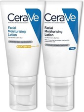 CeraVe AM SPF50 & PM Facial Moisturising Lotion 52ml Day Night Bundle
