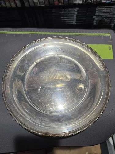 Towle 11" Diameter Fluted Rim Sandwich Solid Sterling Silver Plate - 426 Grams