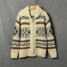 Vtg 70s Pendleton Westerley The Dude Sweater Talon Zipper Big Lebowski Men Large