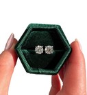Solitaire Earring Stud moissanite 14K Gold Plated 925 Silver hip hop iced unisex — photo 9