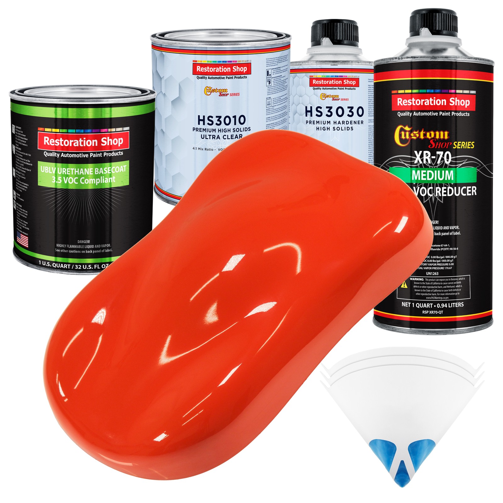 Hemi Orange Premium Quart Kit Low VOC URETHANE BASECOAT Car Auto Body Paint Kit