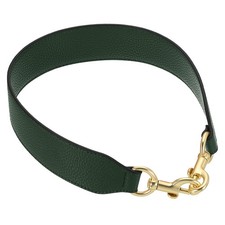 22.83" PU Leather Short Bag Strap with Clasp, Light Gold Buckle, Dark Green