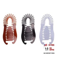 3Pcs Banana Hair Clips for Women - Interlocking Soft Bendable Clips for Thick,