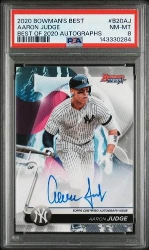 2020 Bowman’s Best Aaron Judge Best Of 2020 ON CARD AUTO PSA 8