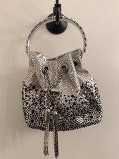 Silver Crystal Mini Bucket Bag Jimmy Choo Inspired Rhinestone Evening Purse
