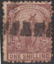 (F356-21) 1888 NSW 1/- brown Kangaroo stamp (U)