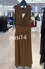 ZARA NEW WOMAN LONG SIDE SASH DRESS DRAPED OIL S,M,L 5039/242/510