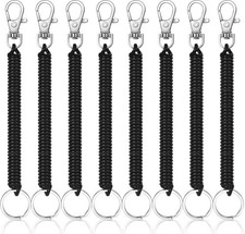 8PCS Retractable Coil Spring Keychain Spiral Cord Coil Keychain Holder Cell Phon