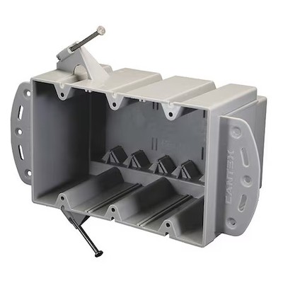 Cantex Ez74tnr Electrical Box, 74 Cu In, Switch Box Type, 3 Gangs, Pvc,