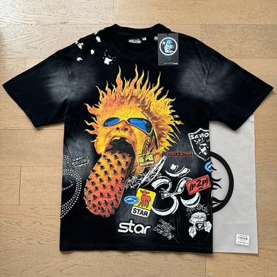 Hell Studios star Flame lip nail printing Tee Mens Short Sleeve T-shirt