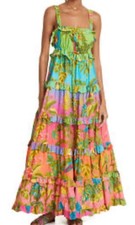 Farm Rio Ombré Forest Tiered Maxi Dress Size XS