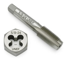 5/8"-24 Thread Tap and Die Set - HSS Metalworking Tool, GCr15 Alloy Steel, Right