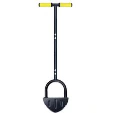 38 In. Carbon Steel Lawn Tool Half Moon Saw-Tooth Edger, Sidewalk Grass Long Han