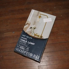 Hampton Bay Frazier Table Lamp with USB Port Antique Brass 21.5" AF47012U