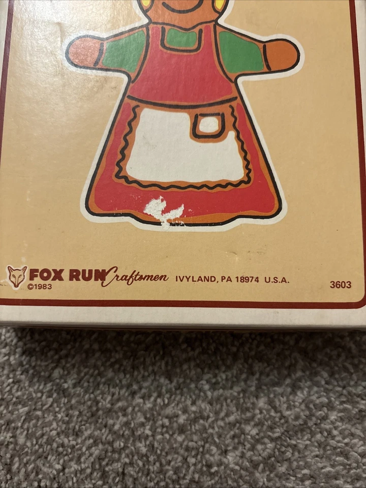 Cortador de galletas Fox Run Gingerbread Girl 7 1/2" #3603 vintage mujer EE. UU. 1985 Foto 2 de 4