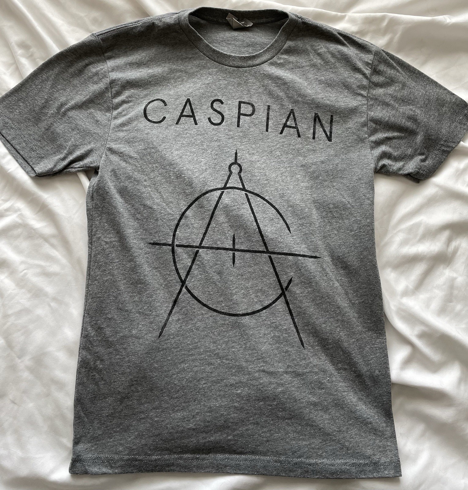 Caspian Band T Shirt Gray Graphic Tee Post Rock Music Size Small