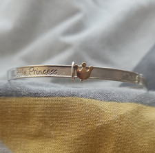 Childs Expanding Bangle LITTLE PRINCESS Sterling Silver 925 9ct Gold Crown