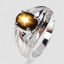 Exquisite Black Star Sapphire 1.50Ct 925 Sterling Silver Handmade Jewelry Rings