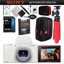 Sony ZV-1 II Vlog Camera with 4K Video Content Creators Vloggers White Bundle