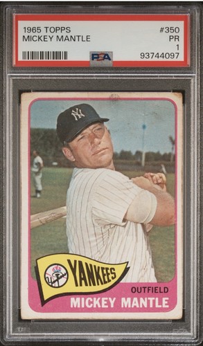 1965 Topps Mickey Mantle #350 PSA 1 HOF Yankees