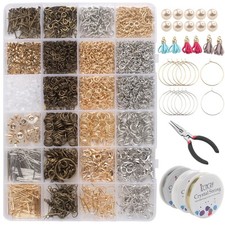 3000Pcs Jewelry Making Kit with Jump Rings Screw Eye Pin Headpins Claw Clasps