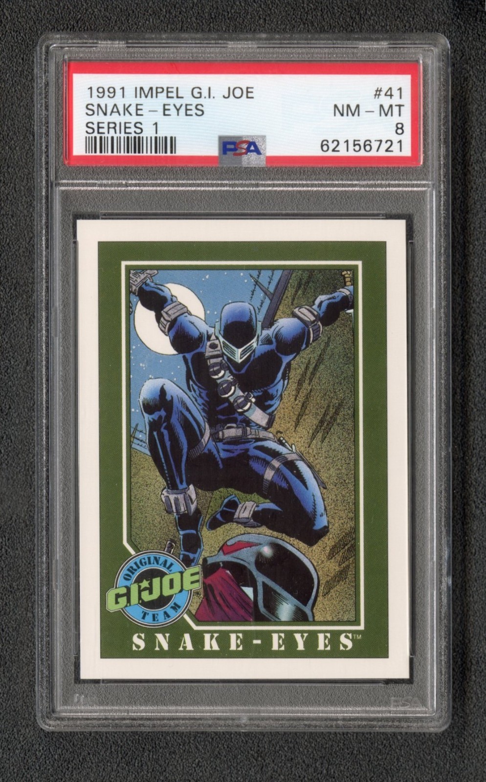 1991 Impel GI Joe - Series 1 - Snake Eyes #41 PSA 8 Nr MINT- RARE! LOW POP!