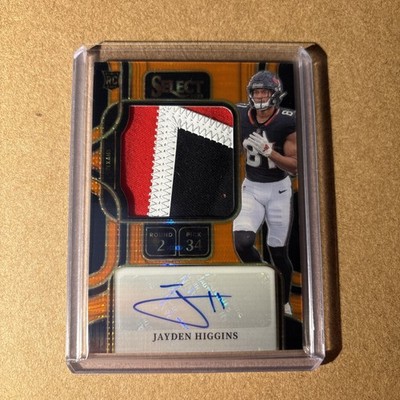 2025 Panini Select Jayden Higgins FOTL Neon Orange Pulsar RPA RC Patch Auto /45