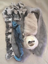LOT OF CROSS MINK GRAY MINK COLLAR CREAM MINK DYED BLUE MINK 23pc 36