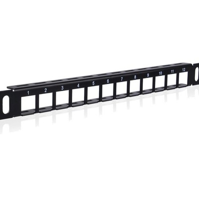 10 Zoll 0,5U 12-Port Patchpanel Für Kabelmanagement Schwarz für Rack und Ethe...