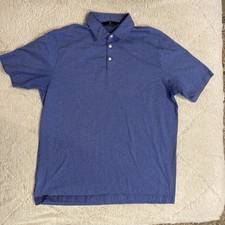 Hart Schaffner Marx Men's Short Sleeve Polo Shirt Size Large Blue