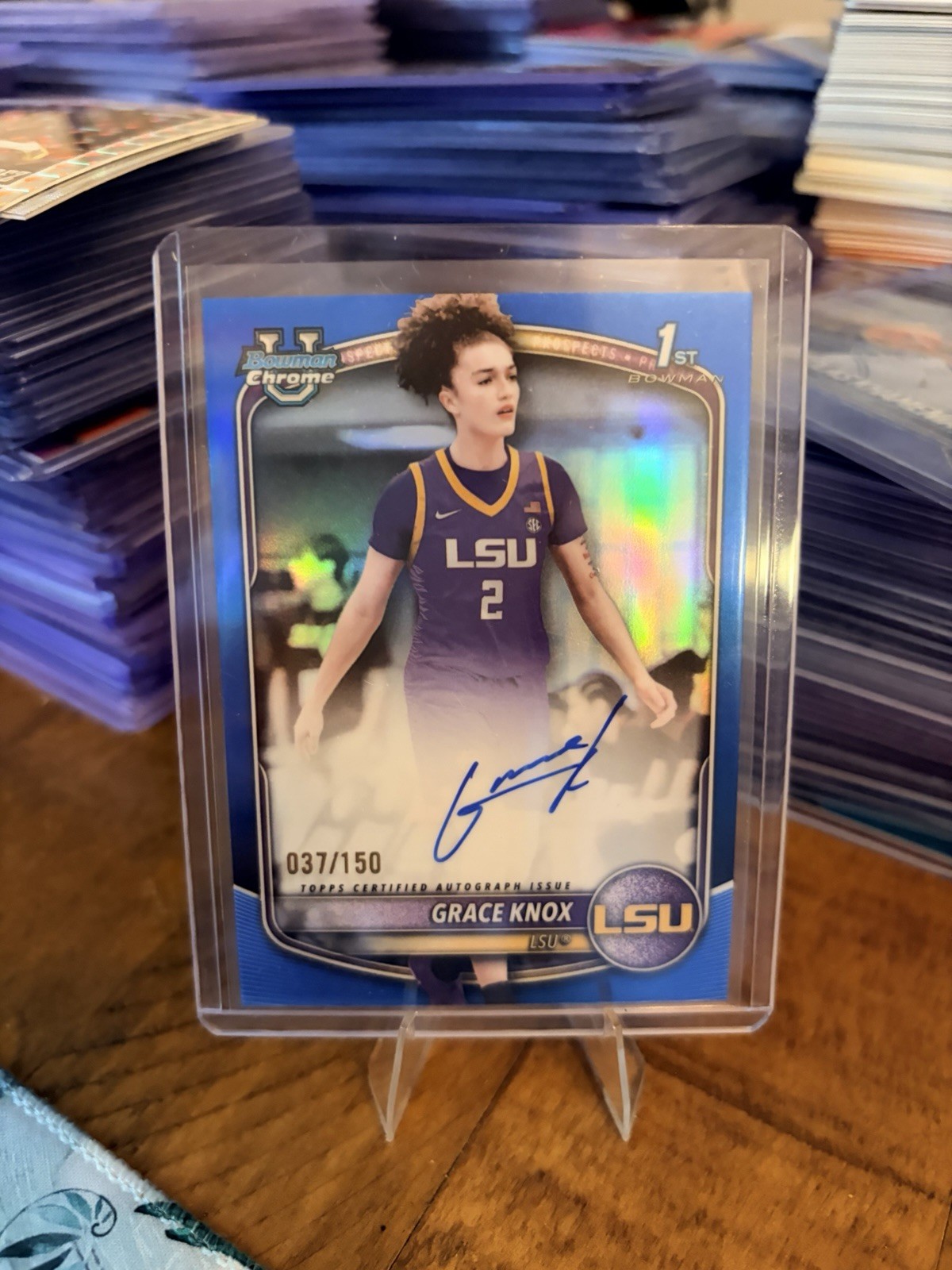 Grace Knox 2025-26 Bowman Chrome U True Blue Autograph CPA-GK /150 1st LSU 💥