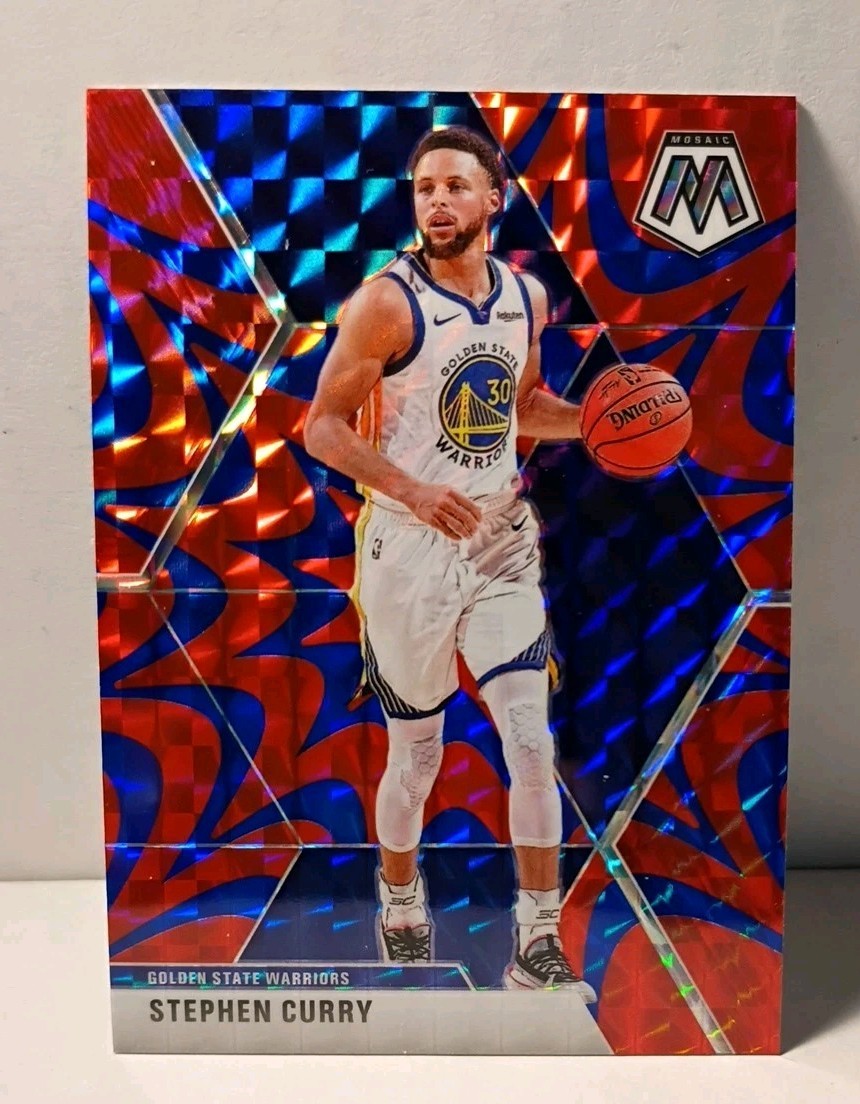 2019-20 Mosaic Stephen Curry Reactive Blue #70 Warriors