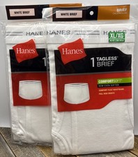 Hanes Comfort Soft White Tagless Men's Brief Size XL  Lot Of 2 2014 NIP