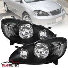 Black Headlights Fits 2003-2008 Toyota Corolla Head Lamps Leftright Assembly Black Headlights Fits 2003-2008 Toyota Corolla Head Lamps Leftright Assembly