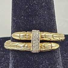 John Hardy Spear Ring 14k Gold Pave Diamonds ...