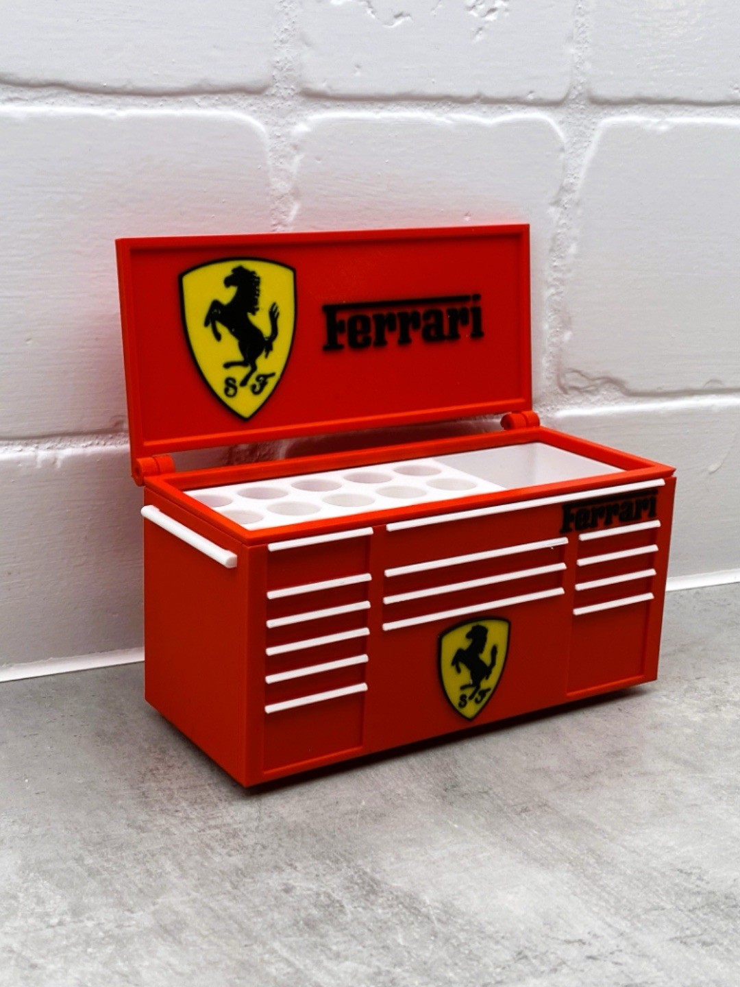 Supercar Garage Tool Box Pen Holder Desk Organizer Red Racing Style Gift Decor