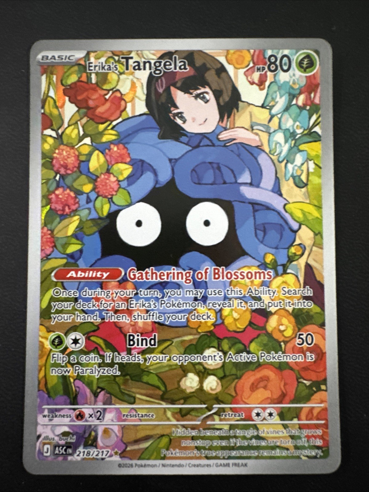 Erika's Tangela 218/217 Illustration Rare Pokemon Ascended Heroes IR Holo 