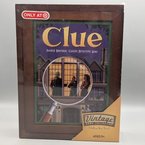 New 2009 Hasbro Clue Vintage Target Exclusive Wooden Bookshelf Edition Sealed
