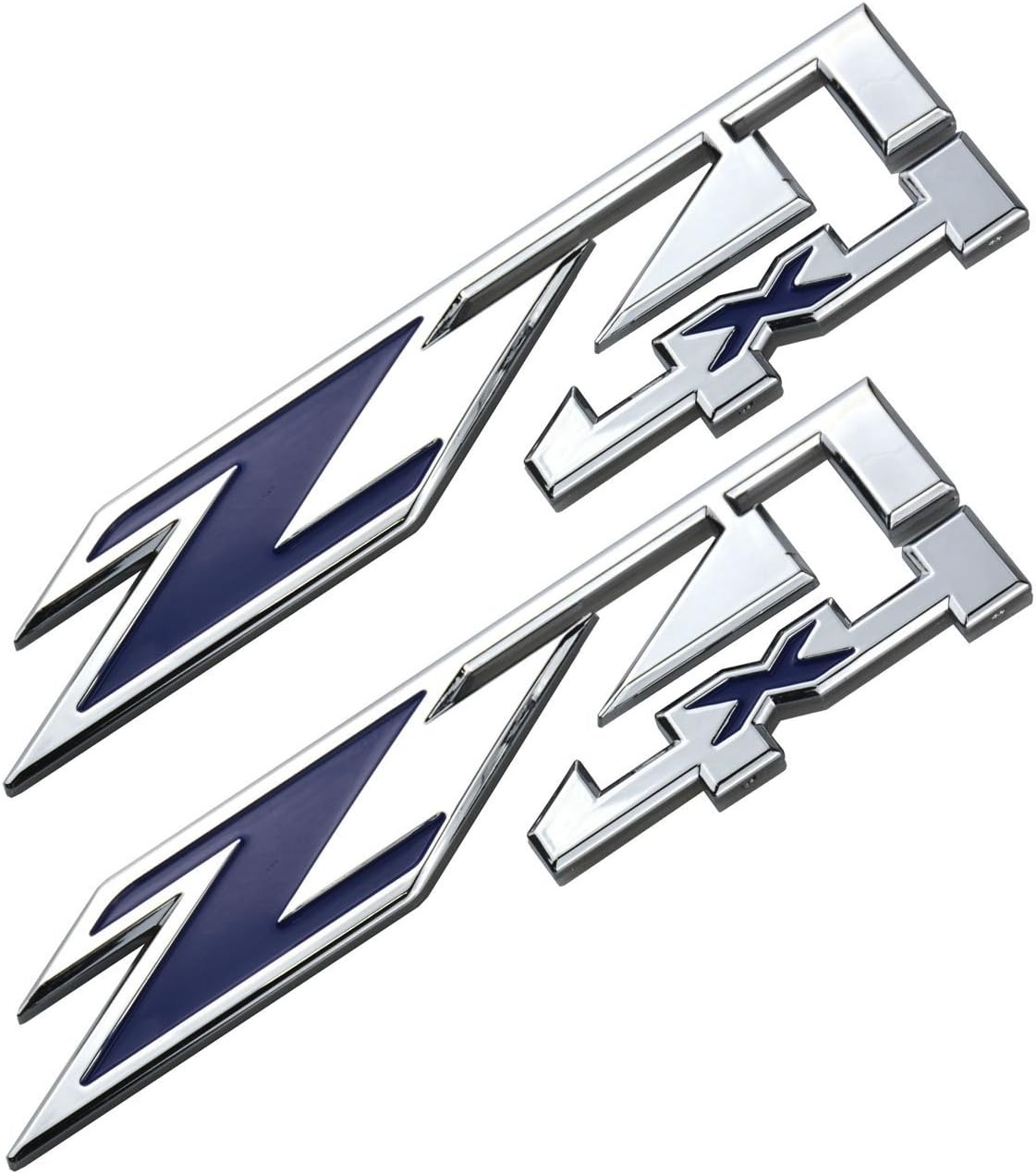 2pcs Z71 4x4 Emblems for Silverado Sierra Tahoe Suburban Ne Color: Chrome Blue